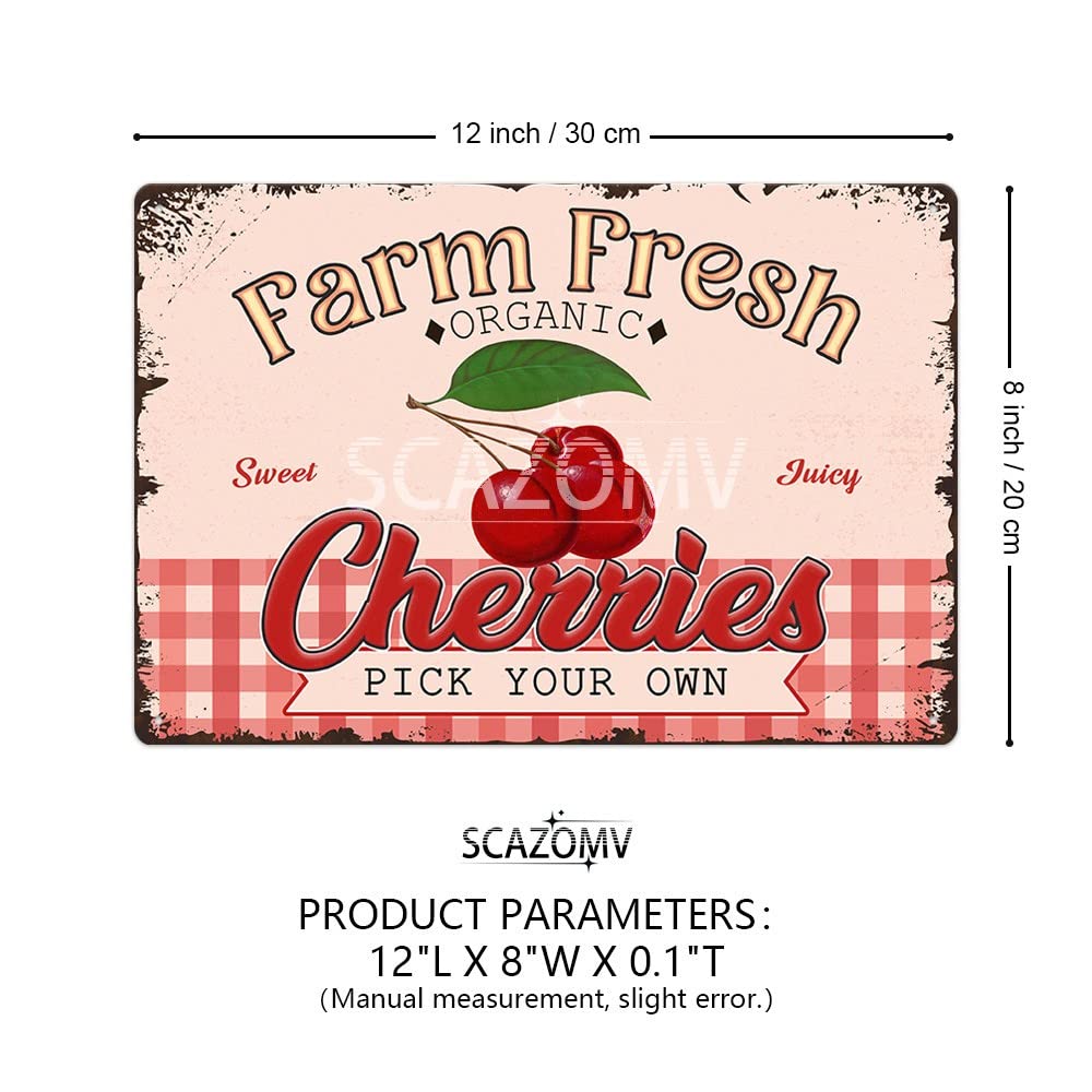 Amazon.com: Farm Fresh Sweet Juicy Cherries Vintage Metal Tin Sign